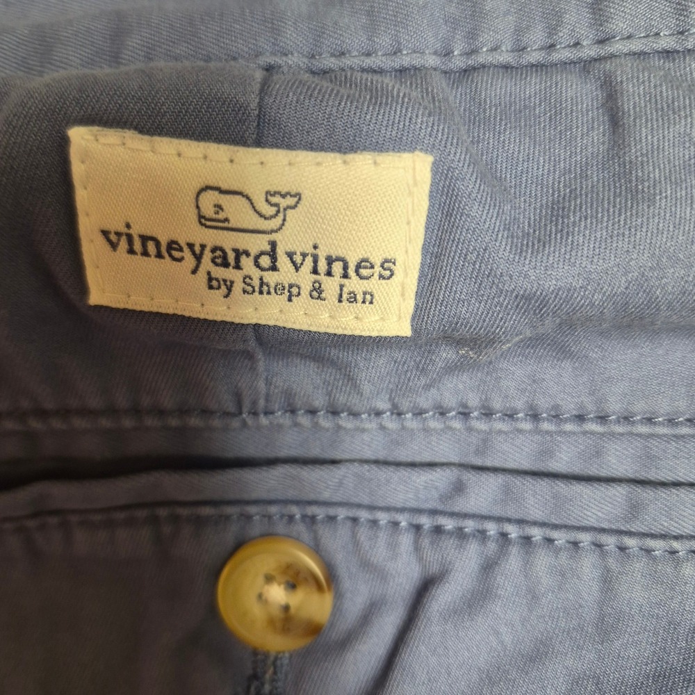 Vineyard Vines Mens Blue Cotton Chino Shorts Size 33 Preppy Casual 9 Inch Inseam - Picture 3 of 5